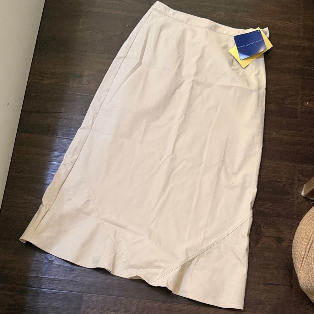 Susan graver Classic Cream A-Line Midi Skirt